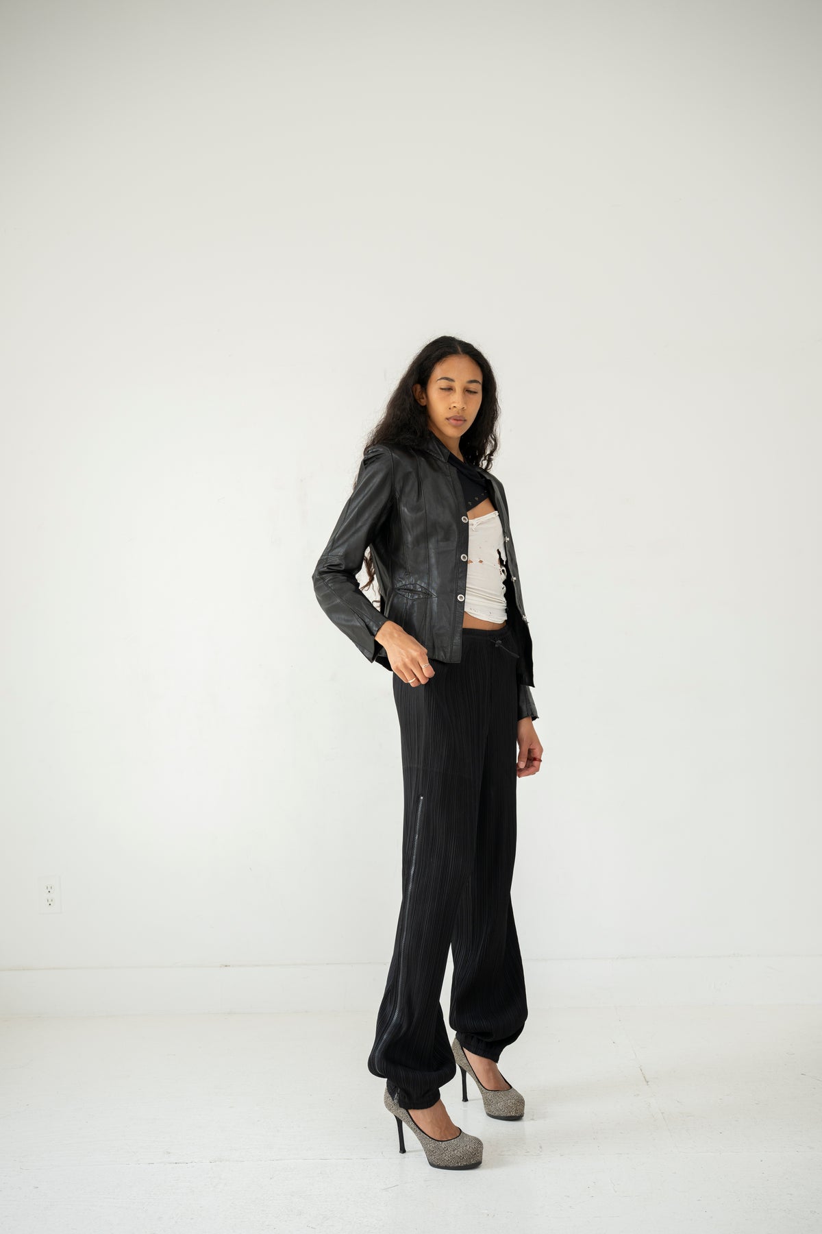 Sylvie Shimmel Leather Blazer