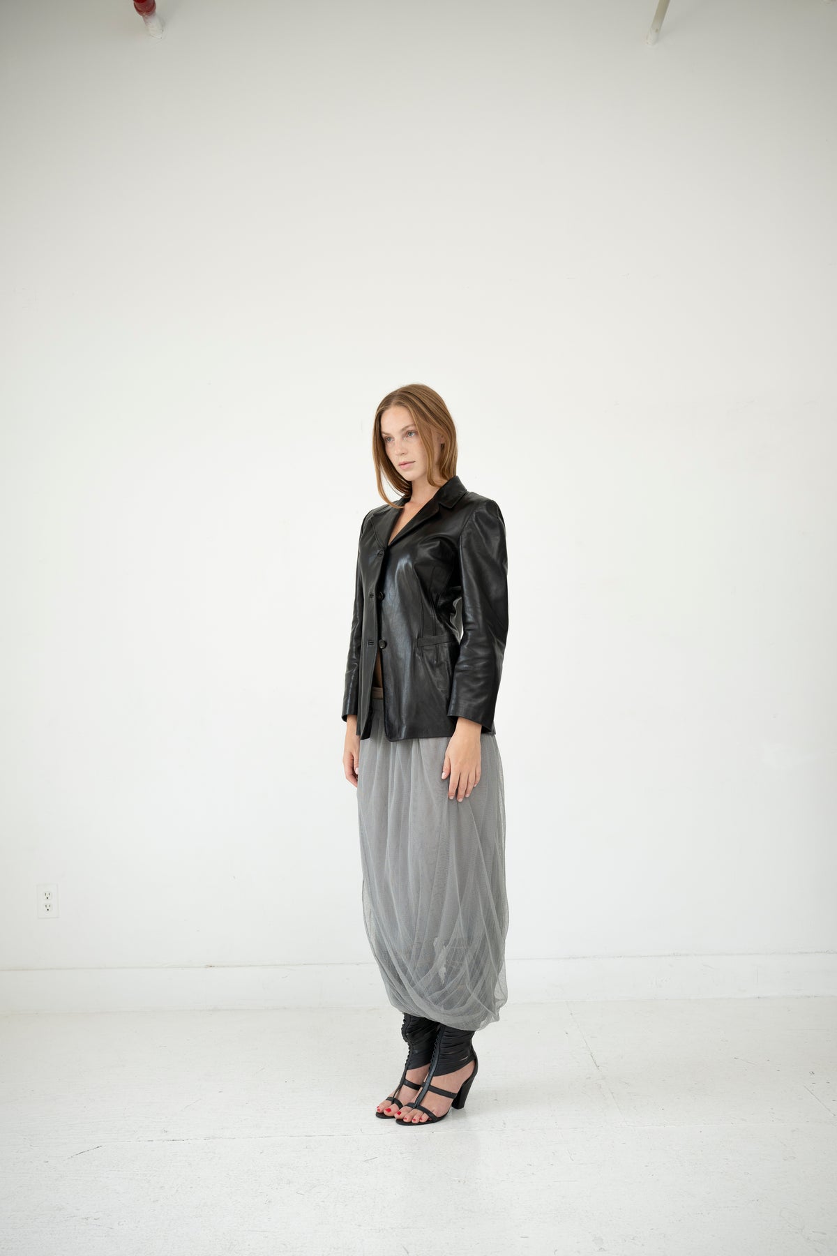 Sylvie Shimmel Leather Blazer
